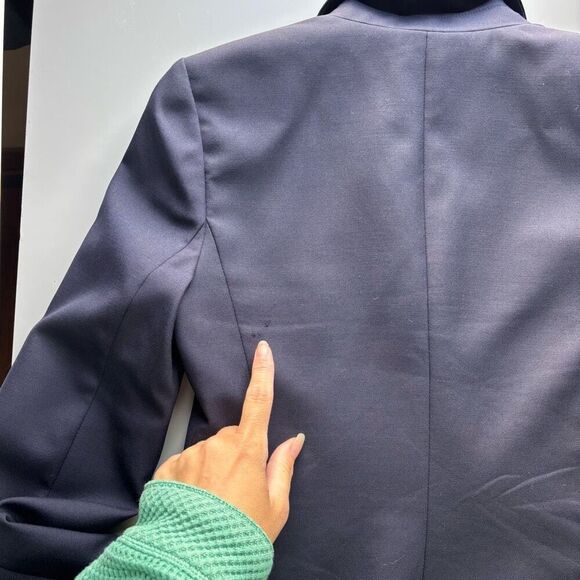 J.Crew 1035 Navy Blue Super 120's Single Button Wool Blazer Size 0 - Picture 7 of 10